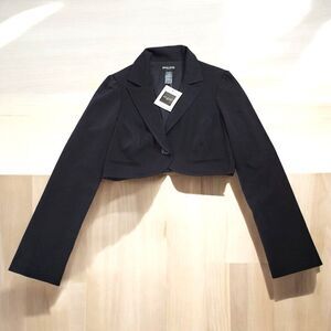 Guess black cropped suit jacket blazer NWT